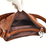 Timeless Vintage Leather Hobo Bag - Crossbody Tote with Adjustable Strap, Spacious Interior for Womens Everyday Style - Durable, Retro Fashion Accessory for Work or Play