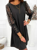 Women's Dresses Casual Lace Cut Out Sleeve Maxi Loose Dresses