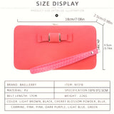 Chic Phone Wallet with Bow Accent - Convenient Card Slots & Secure Zipper Pocket - Versatile Accessory for Daily Use