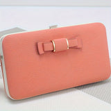 Chic Phone Wallet with Bow Accent - Convenient Card Slots & Secure Zipper Pocket - Versatile Accessory for Daily Use