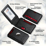 1pc Premium Mens RFID Blocking Anti-theft Card Holder - Secure Business Card Wallet with Sleek Carbon Fiber Design and Convenient Side Push Mechanism