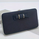 Chic Phone Wallet with Bow Accent - Convenient Card Slots & Secure Zipper Pocket - Versatile Accessory for Daily Use