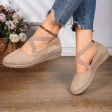 Stylish Womens Espadrille Wedge Shoes - Lightweight, Soft Sole, Elastic Bungee Closure, Strappy Back, Plain Toe, Solid Color Canvas Upper - Perfect for All Seasons