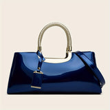 Chic Ladies Glossy Patent Leather Handbag - Stylish & Premium Quality - Everyday Fashion Accessory for Women