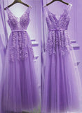 Hoombox Beautiful Light Purple Tulle V-neckline Party Dress , Tulle Formal Gowns