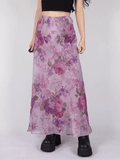 Hoombox - Mesh Floral Print Maxi Skirt