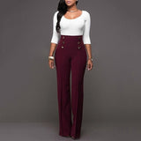 Hoombox Women's Summer Wide Leg Long Trousers Casual Vintage High Waist Chiffon Side Split Loose Bohemia Skirt Pants Capris Solid