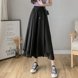 Summer New Style Pleated Chiffon Wide Leg Pants Fashion Slim High Waist Drape Elegant Ankle-length Pants Skirt Trousers