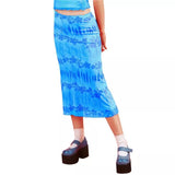 Hoombox Summer Print Skirt Women A-Line Trendy Y2K Skirts Harajuku Knee-Length Casual High Waist Party Streetwear Bodycon E-girl Skirt