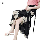 Hoombox Women Summer Split Leopard Skirts  pink Fashion Long Skirt Sexy Woman Floral Loose Lady Clothes Green Flower Skirts Fall