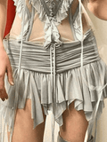 Hoombox - Ruched Mesh Micro Mini Skirt