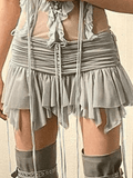 Hoombox - Ruched Mesh Micro Mini Skirt