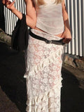 Hoombox - See Through Lace Midi Skirt