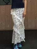 Hoombox - See Through Lace Midi Skirt