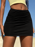 Hoombox - Simple Stretch Black Mini Skirt