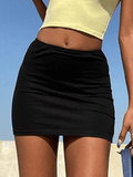 Hoombox - Simple Stretch Black Mini Skirt