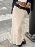 Hoombox - Solid Color Stretch Maxi Skirt