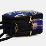 hoombox Women Canvas Ethnic Style Embroidery Peacock Pattern Sequin Mini Multi-carry Handbag Crossbody Bag