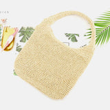 hoombox Women Straw  Breathable Simple Fashion Beach Bag Tote Shoulder Bag Handbag