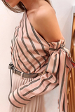 hoombox Daily Striped Patchwork One Shoulder Tops