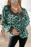 Hoombox Fashion Street Leopard Patchwork V Neck Sweaters(4 colors)