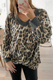 Hoombox Fashion Street Leopard Patchwork V Neck Sweaters(4 colors)