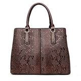 hoombox Ladies Handbag In Patent Leather Snake Print