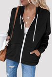 Hoombox Casual Solid Split Joint Pocket Hooded Collar Tops(4 Colors)