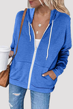 Hoombox Casual Solid Split Joint Pocket Hooded Collar Tops(4 Colors)