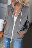 Hoombox Casual Solid Split Joint Pocket Hooded Collar Tops(4 Colors)