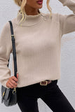 Hoombox Fashion Casual Solid Split Joint Turtleneck Tops