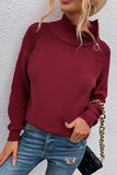 Hoombox Fashion Casual Solid Split Joint Turtleneck Tops