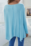 Hoombox Casual Solid Split Joint Asymmetrical V Neck Tops