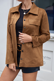 Hoombox Casual Solid Split Joint Buckle Turndown Collar Outerwear