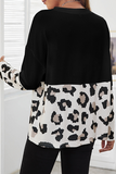 Hoombox Casual Print Split Joint O Neck Tops