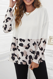 Hoombox Casual Print Split Joint O Neck Tops