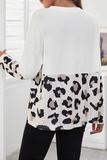 Hoombox Casual Print Split Joint O Neck Tops