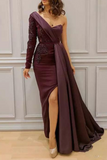 Hoombox Fashion Solid Split Joint One Shoulder Irregular Dress Dresses