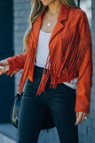 Hoombox Casual Solid Tassel Turndown Collar Outerwear