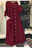 Hoombox Casual Solid Buckle Mandarin Collar Shirt Dress Dresses(5 colors)