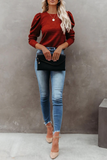 Hoombox Casual Solid Patchwork O Neck Tops(4 Colors)