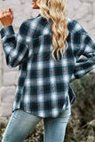 Hoombox Casual Plaid Patchwork Turndown Collar Tops(4 colors)