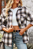 Hoombox Casual Plaid Patchwork Turndown Collar Tops(4 colors)