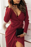 Hoombox Fashion Sexy V Neck Irregular Dress Dresses(4 Colors)