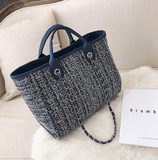 hoombox Plaid cloth handbag Fashion big bag Spring and summer new chain shoulder bag tide small fragrance handbag