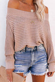 Hoombox  Sexy Striped Off-shoulder Sweater