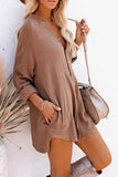 Hoombox  Seersucker Fringed Long Sleeves Mini Dresses