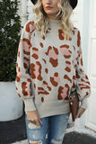 Hoombox  Turtleneck Loose Leopard Sweater