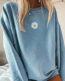 hoombox Casual Floral Printed Long-Sleeved Sweatershirt