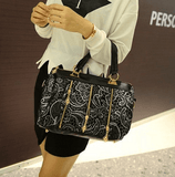 hoombox New Korean version of the thickening Princess lace bag lady temperament bag fashion three zipper hand shoulder wave tide handbag